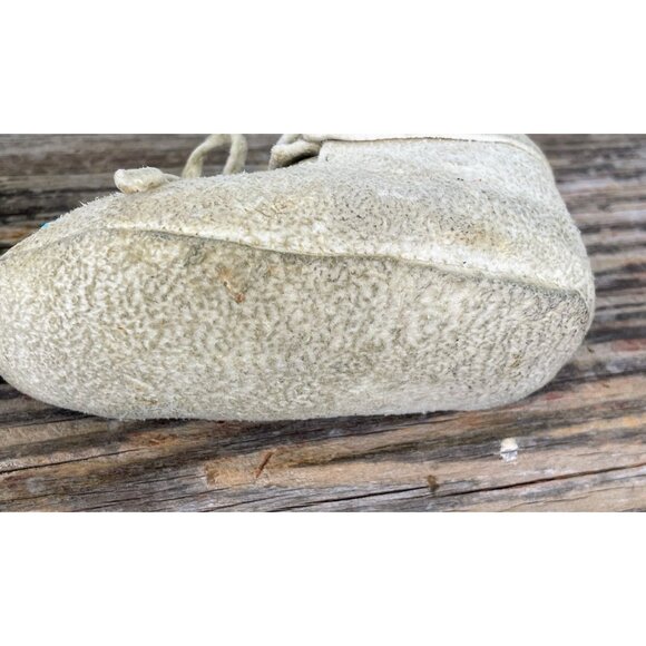 Vintage 1960s Native American Infant Beaded Moccasin Buck Skin - Picture 5 of 14